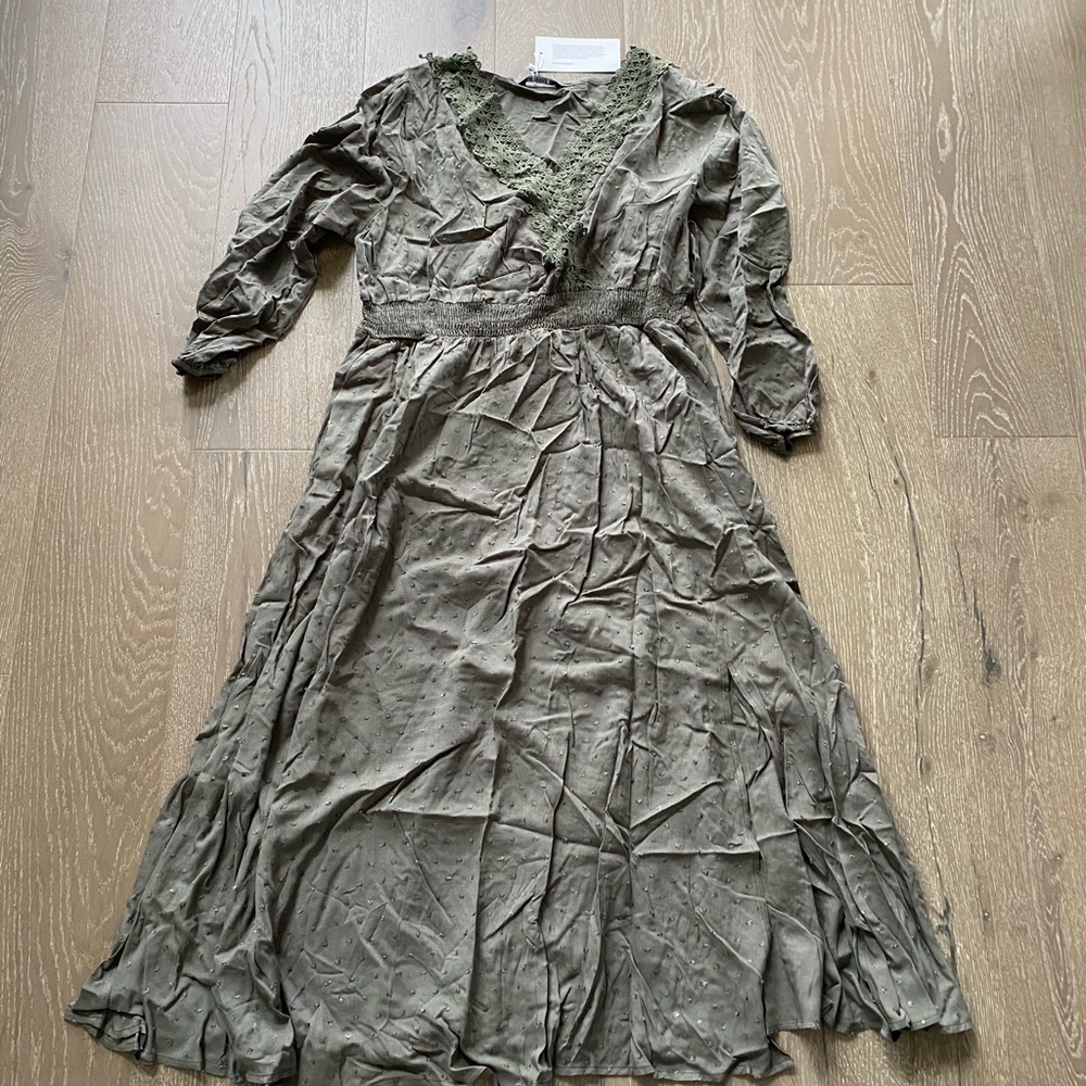 Bloomchic swiss dot detail dress